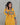 Yellow neck work cotton kurti set with plain bottom