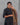 Women's butta black semil-silk 3pc kurti set with dupatta right side view