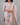 Close-up of floral on women's lavender blush semil-tissue 3pc kurti set with dupatta