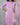 Close-up of floral on women's lavender semi-tissue 3pc kurti set with dupatta
