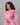 Women's floral puce pink semil-tissue 3pc kurti set with dupatta left side view
