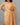 Close-up of floral on women's rustic orange semil-silk 3pc kurti set with dupatta