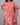 Close-up of floral on women's valentine red modal 3pc kurti set with dupatta