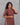 Women's plain brown cotton 2pc kurti set right side view
