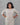 Model wearing women's printed gray cotton 2pc kurti set