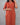 Close-up of neck work on women's red brown cotton 2pc kurti set