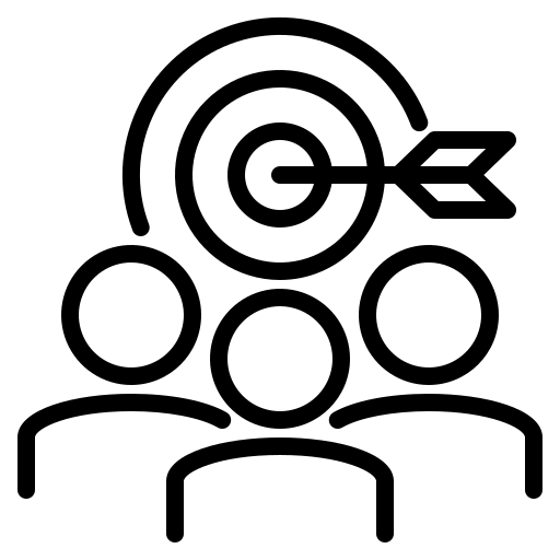 Icon-of-an-outline-of-arrow-target-board-and-outline-of-silhouette-of-human-in-a-transparent-background