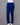 Navy blue cotton pants on a mannequin against a gray background
