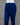 Navy blue cotton pants on a mannequin against a gray background