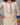 Beige kurta with blue embroidery and cuffs on a gray background