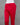Red cotton pants on a mannequin against a gray background
