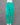 Turquoise cotton pants on a mannequin against a gray background