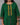 Green kurta with colorful embroidery on a gray background