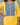 Yellow kurta with blue embroidered neckline on a gray background