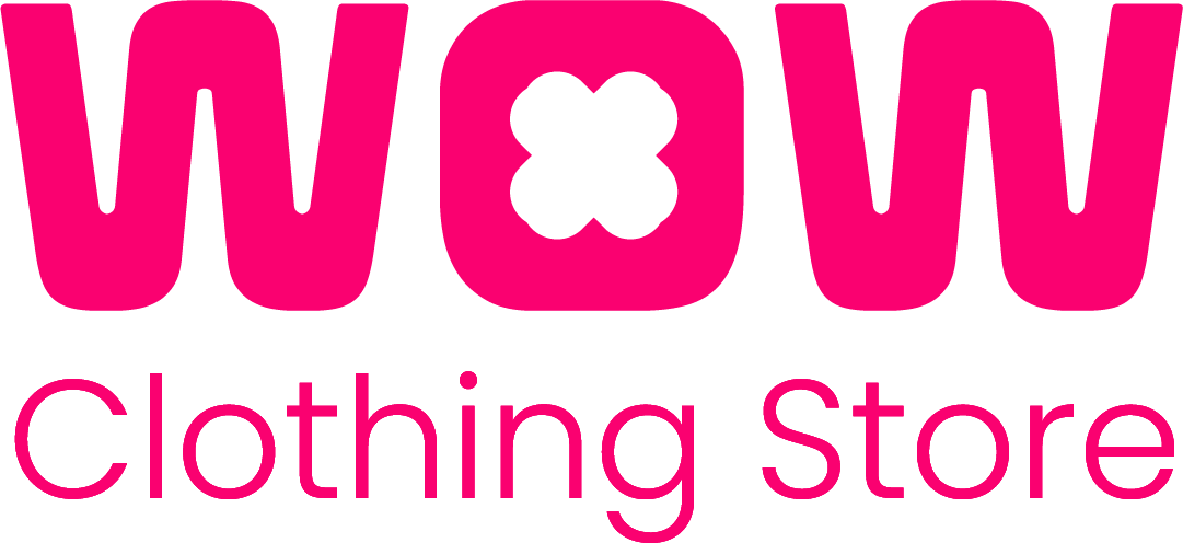 Wordmark wow clothing store in pink in a transparent background