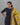 Model wearing women's butta black cotton kurti set