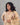 Women's floral beige semil-tissue 3pc kurti set with dupatta left side view
