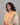 Women's floral jasper orange semi-tissue 3pc kurti set with dupatta left side view