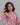 Women's floral pearly purple semi-tissue 3pc kurti set with dupatta right side view