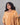 Women's floral rustic orange semil-silk 3pc kurti set with dupatta left side view