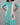 Close-up of floral on women's tiffany blue semi-tissue 3pc kurti set with dupatta