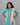 Model wearing women's floral tiffany blue semi-tissue 3pc kurti set with dupatta