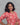 Women's floral valentine red modal 3pc kurti set with dupatta right side view