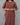 Close-up of plain on women's brown cotton 2pc kurti set