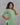 Women's plain green cotton 2pc kurti set right side view