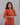Women's neck work red brown cotton 2pc kurti set right side view